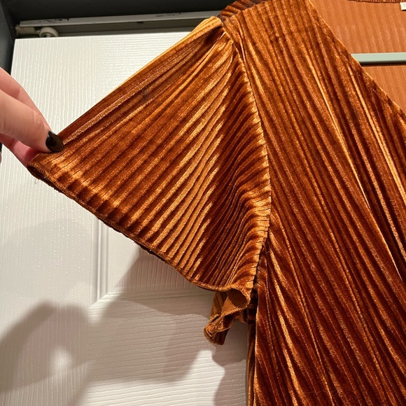 Velvet Burnt Orange Formal Dress Size 3XL - Picture 5 of 6